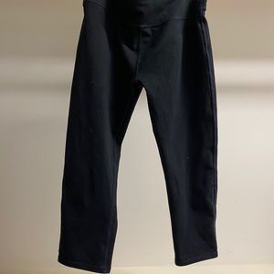 Cropped Black Fabletic Leggings-With Cutouts